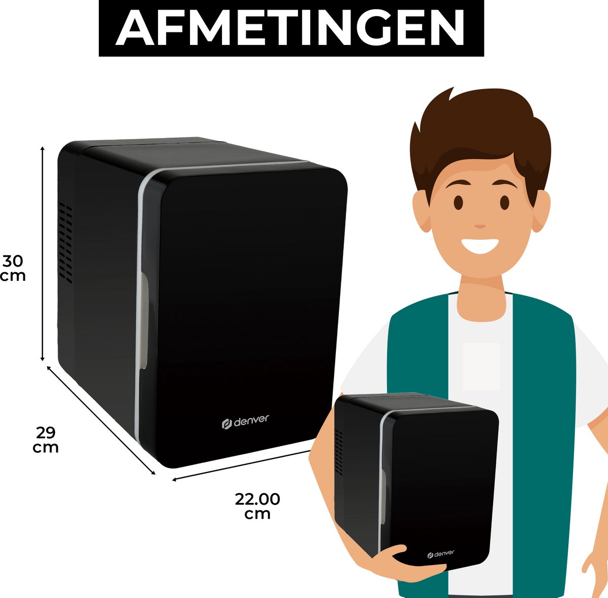 Denver Mini Koelkast - Koelen en Verwarmen - Skincare fridge - 12v Auto aansluiting - MFR404 — afbeelding 6
