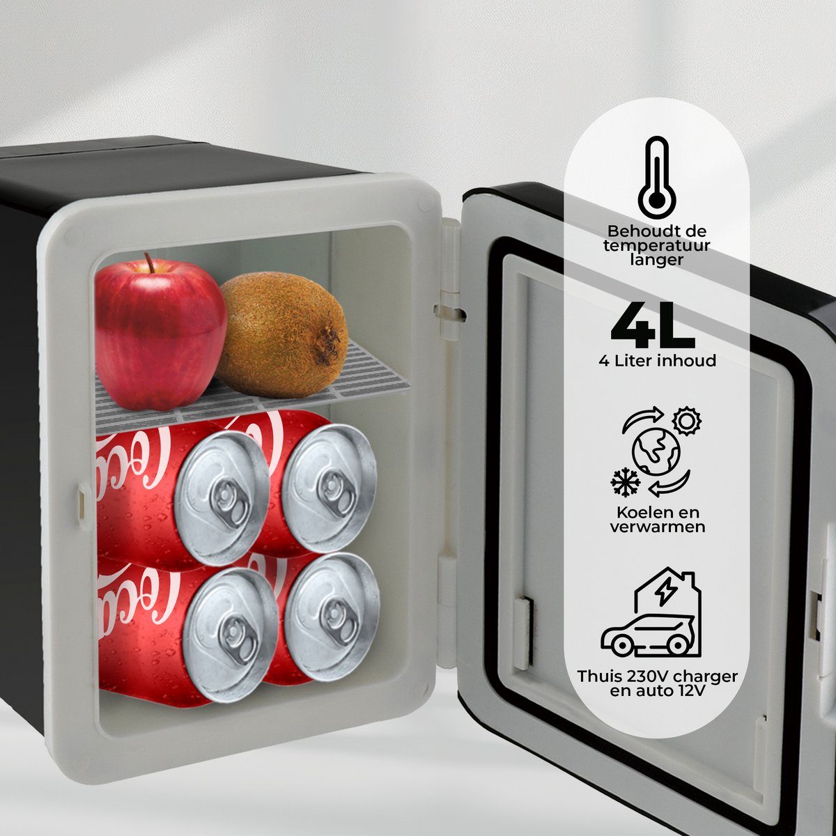 Denver Mini Koelkast - Koelen en Verwarmen - Skincare fridge - 12v Auto aansluiting - MFR404 — afbeelding 3