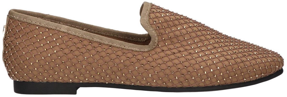La Strada Loafer Met Steentjes Bruin Textiel - Damesschoenen - Maat - 39