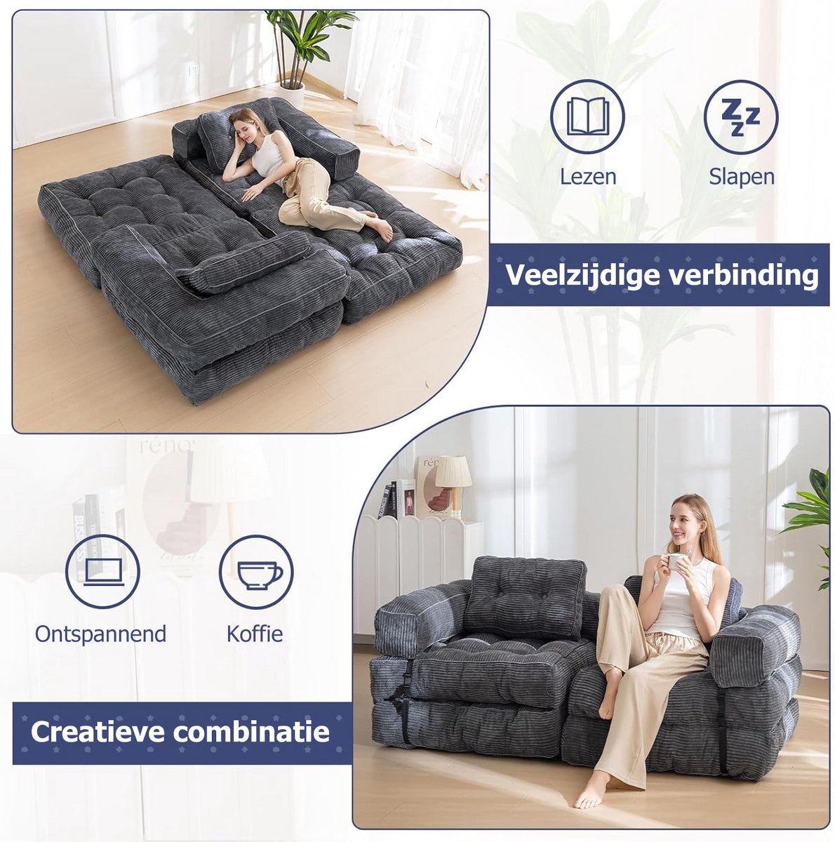 Slaapstoel Slaapstoel 3-in-1 Slaapbank - afbeelding 5