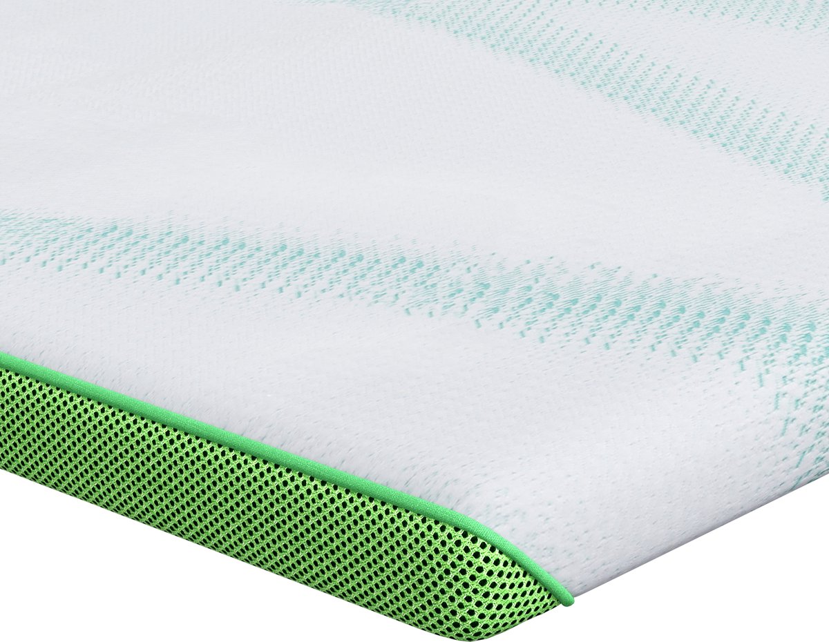 vidaXL - Matras - Topper - Wit - en - Groen - 120 - x - 200 - cm - Jacquard - Stof