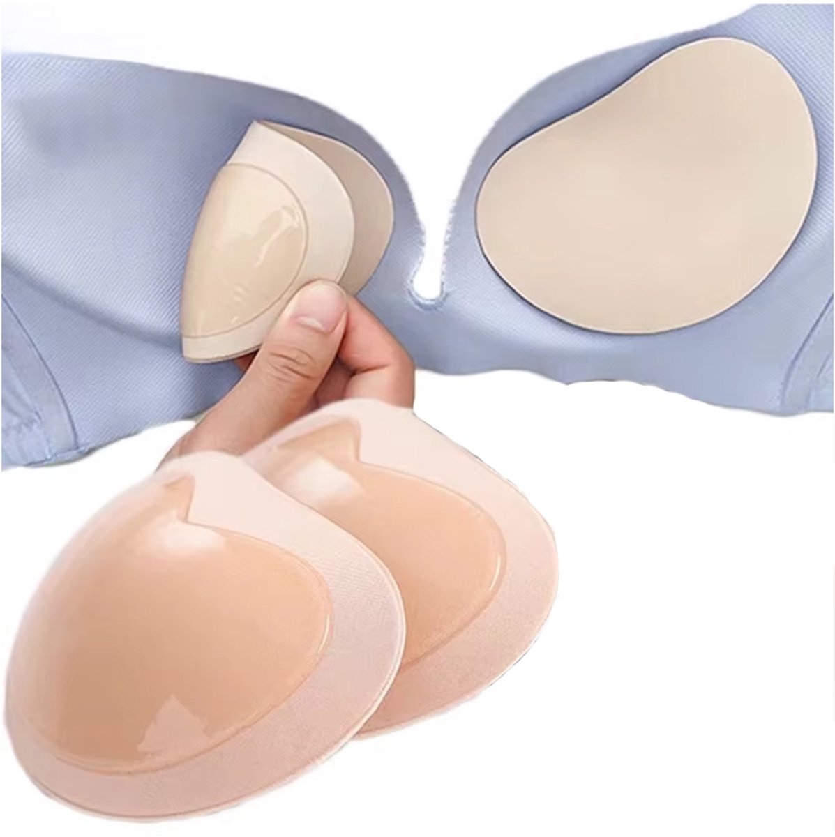 CHPN - Push up pads - Waterproof BH Pads - BH vulling - Beige BH Push Up - One size - 2 paar - Beige Pads - Beha Vulling - Waterbestendige Pads - Geschikt voor Badpak Bikini Sportbeha