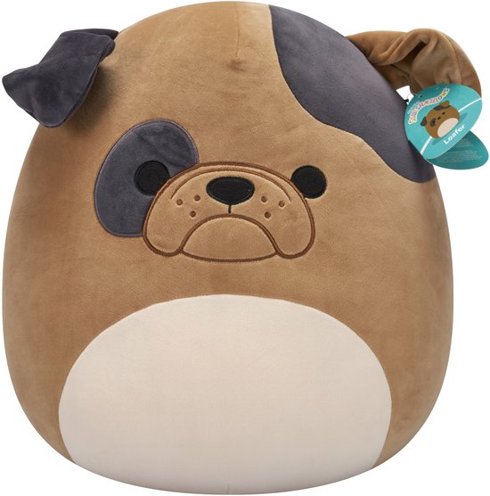 Squishmallows - Large Plush 40cm Loafer - Brown Bulldog W/Dark Brown Spots