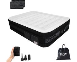 FLOAT VersaVento - 2 Persoons luchtbed met ingebouwde elektrische pomp - < 3 min snel opgeblazen - Incl 2 opbergzakken met klittenband, draagtas en reparatiekit - 203 x 152 x 45 cm - Zelfopblazend Twee persoons luchtmatras - Logeerbed Queen