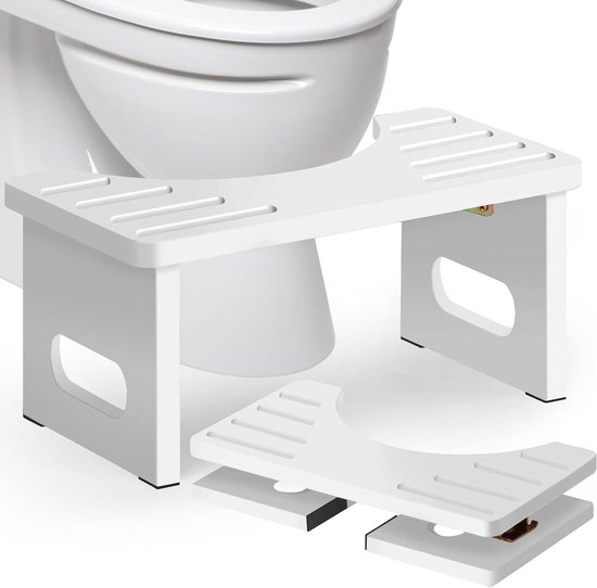 Foto: Jgs premium toiletkruk bamboe voetenbank inklapbaar anti slip pads ruimtebesparend 35 graden c vormig lichtwit badkamer accessoire wc hulpmiddel 