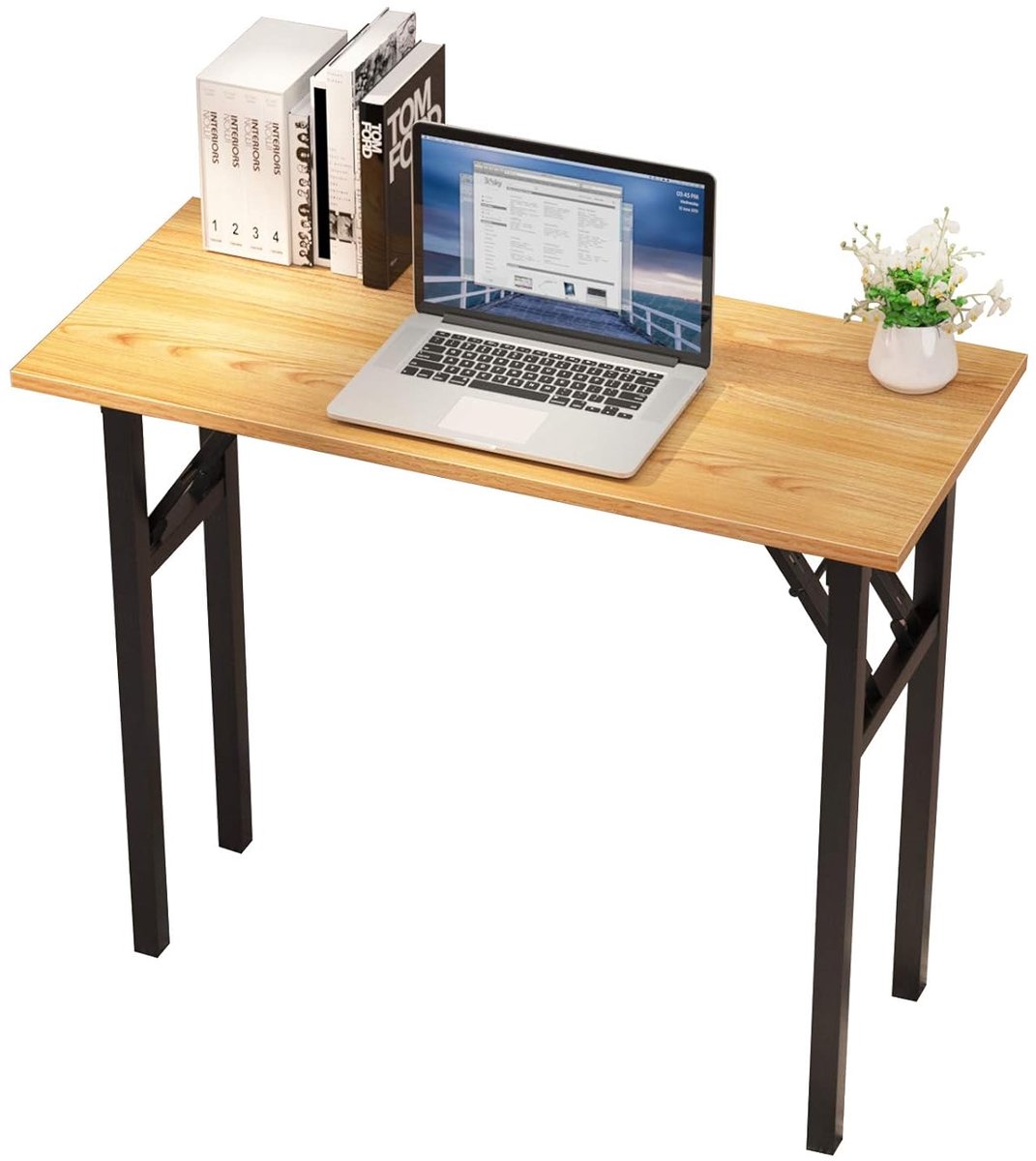 Opvouwbaar Bureau - Multifunctioneel en Draagbaar - 1 stuk - Spaanplaat en Metaal - 80 x 40 x 76 cm