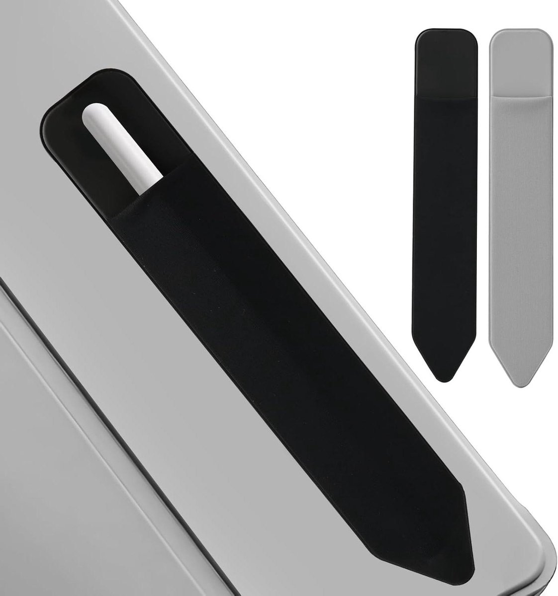 JGS Premium - Elastische iPad Pen Hoes voor Stylus Pen - Zwart/Grijs - 2 Stuks