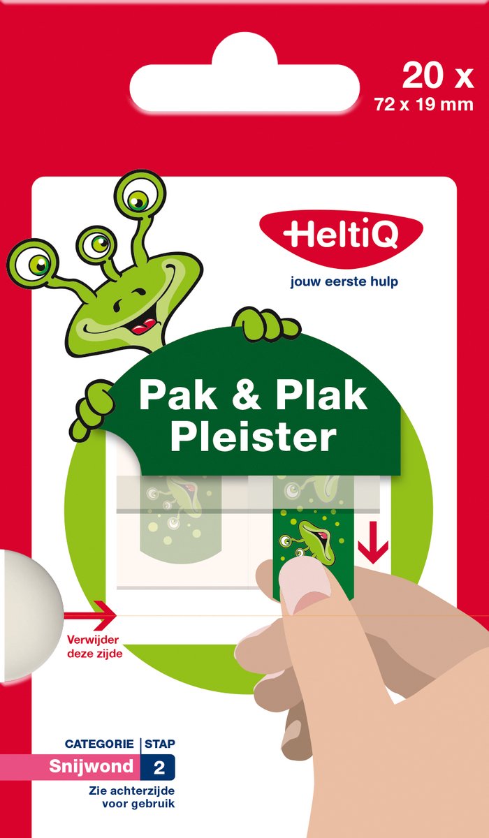 Goedkoopste HeltiQ - Pak & Plak pleisters Groen - 20 stuks - Ophang systeem