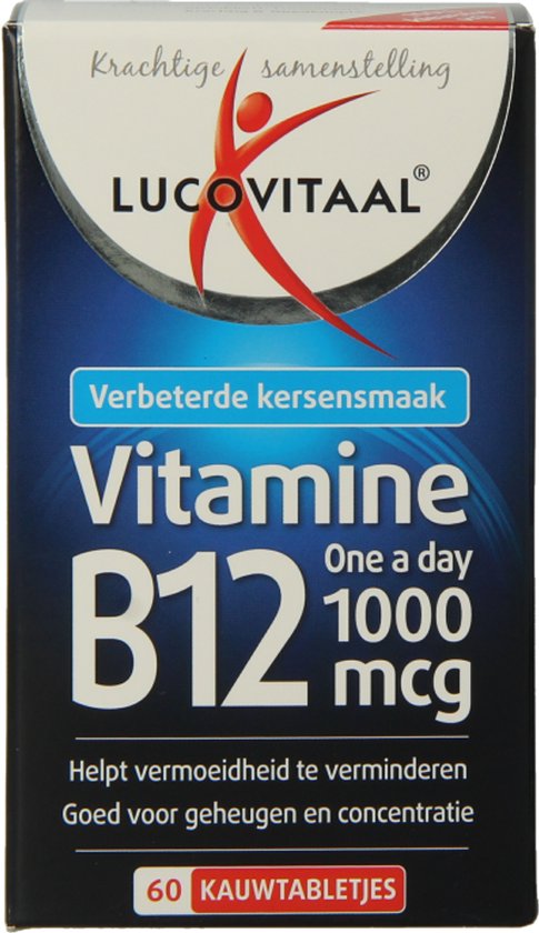 Lucovitaal Vitamine B12 1000 micogram Voedingssupplement - 60 kauwtabletten - Kersensmaak