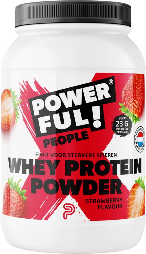 Powerful People Whey protein powder strawberry 400 Gram | bol