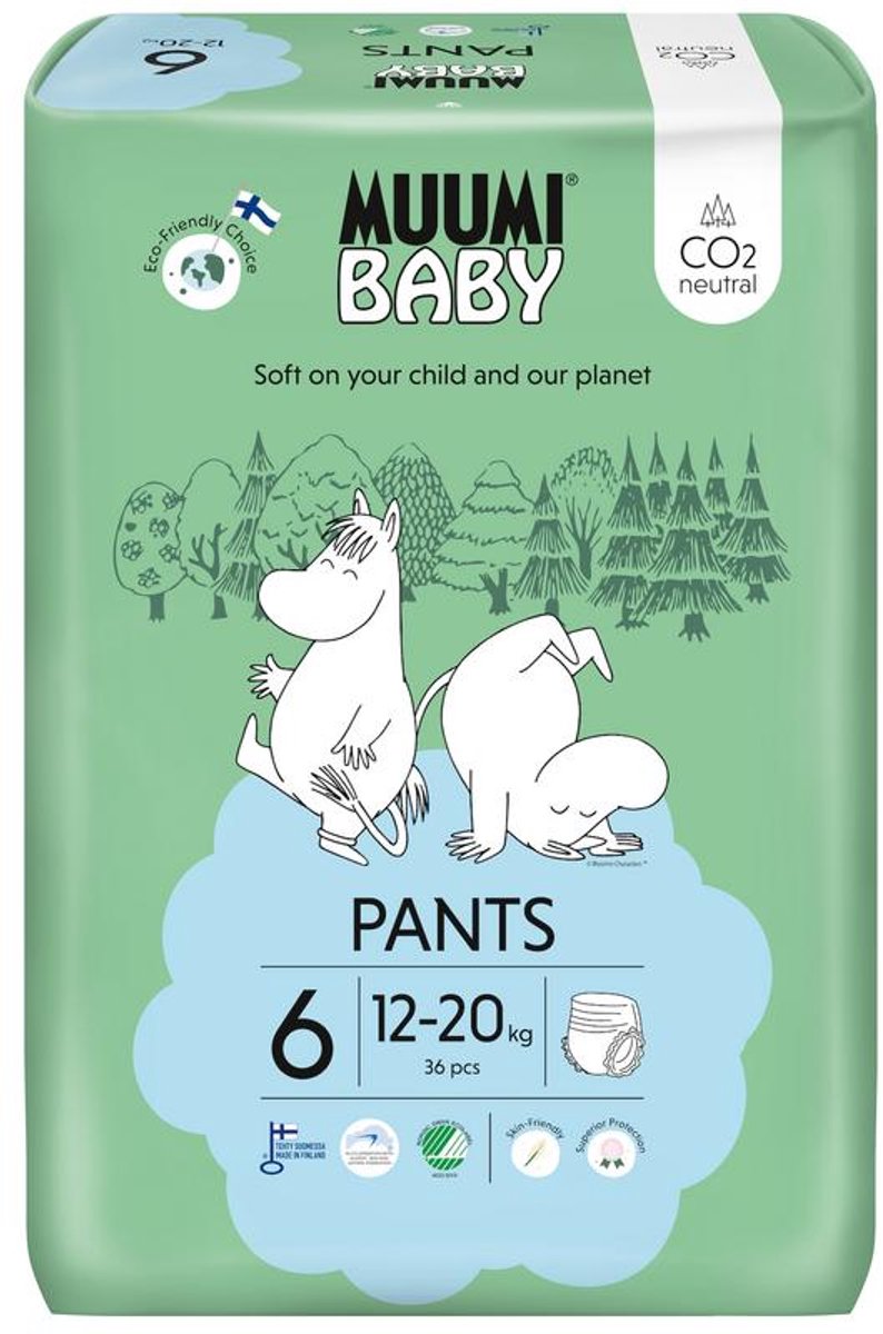Muumi Baby Ecologische Luierbroekjes 6 Junior 36ST
