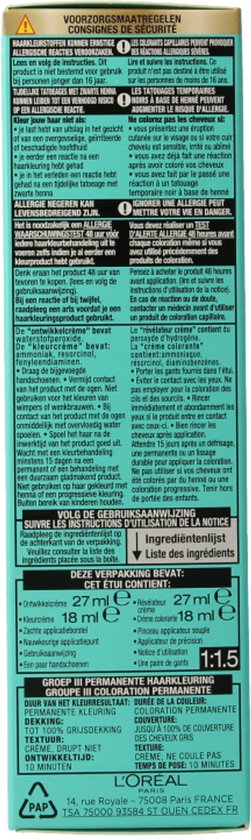 Achterkant van de Magic Retouch verpakking met ingrediëntenlijst en instructies.