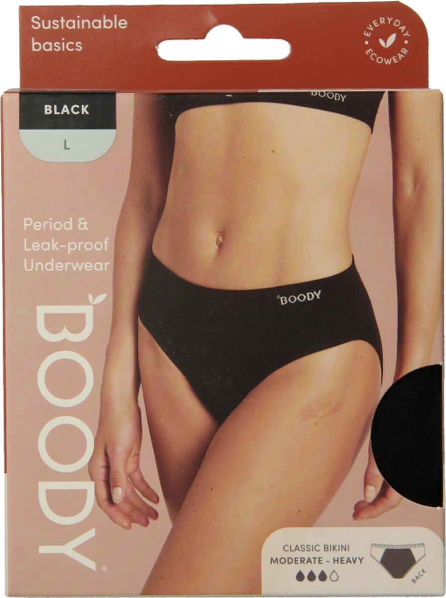 Boody Menstruatieondergoed bikinislip zwart normaal L 1 Stuks