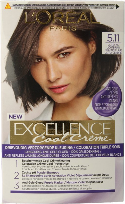 L'Oréal Paris Excellence Cool Crème Ultra As Lichtbruin 5.11 - Permanente Haarkleuring