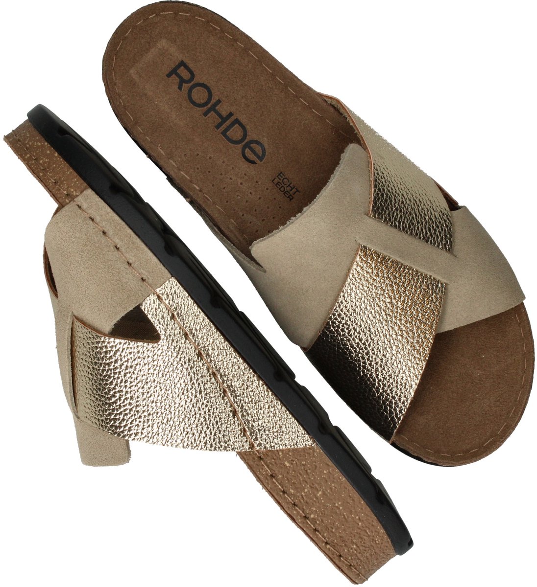 Rohde Slippers - Dames - Goud - Maat:36