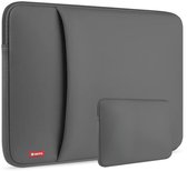 BOTC Laptophoes 15.6 inch - 2-delige Extra Vak - Laptopsleeve met Etui - Laptophoes/ Sleeve - Grijs