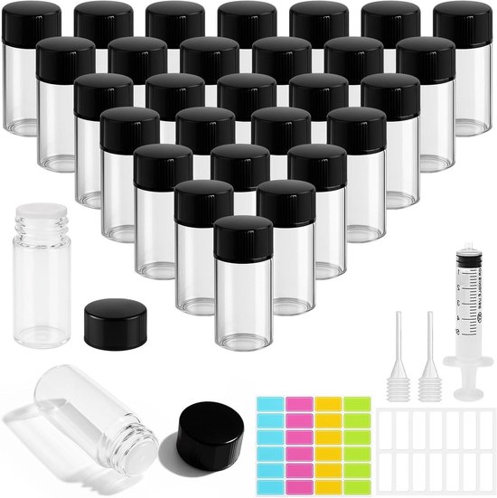 Lot De 10 Flacons Échantillons Stériles 20 Ml En Verre Avec Bouchon Caoutchouc - Laboratoire