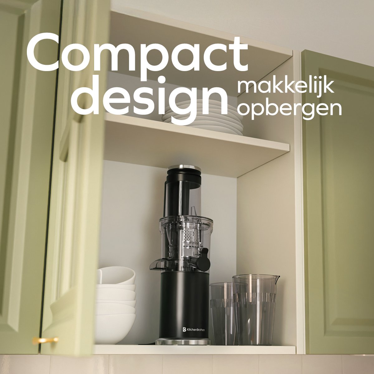 KitchenBrothers Slowjuicer - Sapcentrifuge - Verticaal - Juicer - Groenten en Fruitpers - 80 mm - 750 ml - Zwart thumbnail 6