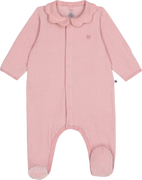 Petit Bateau Pyjama bébé uni en velours avec col