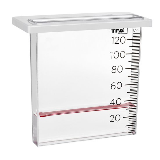 TFA Regenmeter/neerslagmeter - voor balkon - transparant - kunststof - 20.3 cm - buiten/tuin
