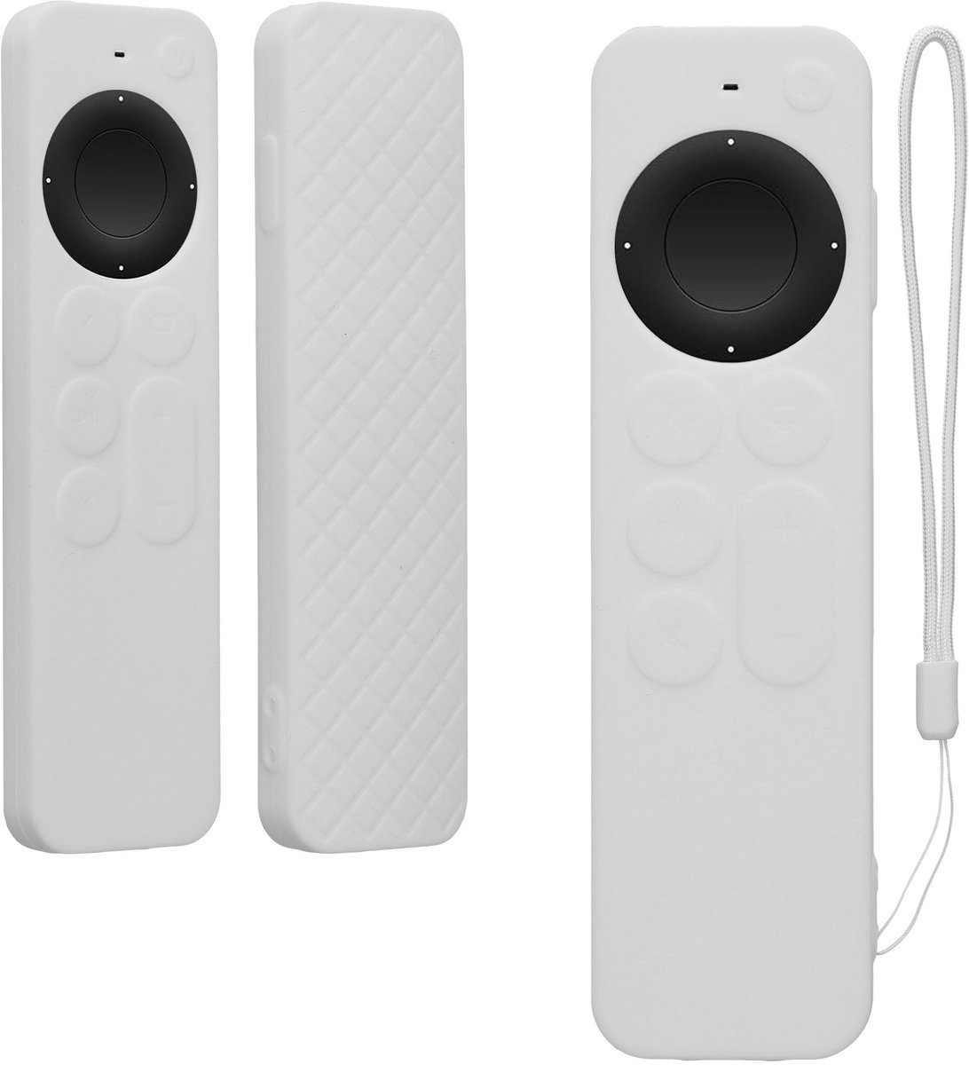kwmobile hoes geschikt voor Apple Siri Remote 3rd / 2nd Gen - Siliconen anti-slip hoes voor afstandsbediening in wit