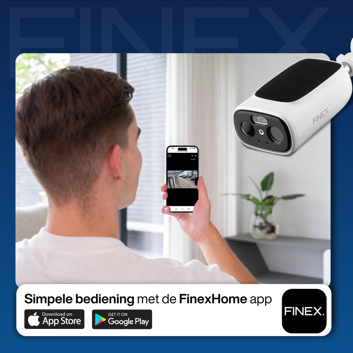Afbeelding 3 van Finex Draadloze Beveiligingscamera - Solar Camera - Buiten camera met zonnepaneel - Bewakingscamera voor buiten - Beveiligingscamera buiten - 2K Ultra HD - Met wifi en app