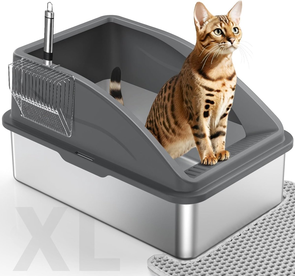 Ibenzoa® Kattenbak met extra grote capaciteit en accessoires voor eenvoudig onderhoud