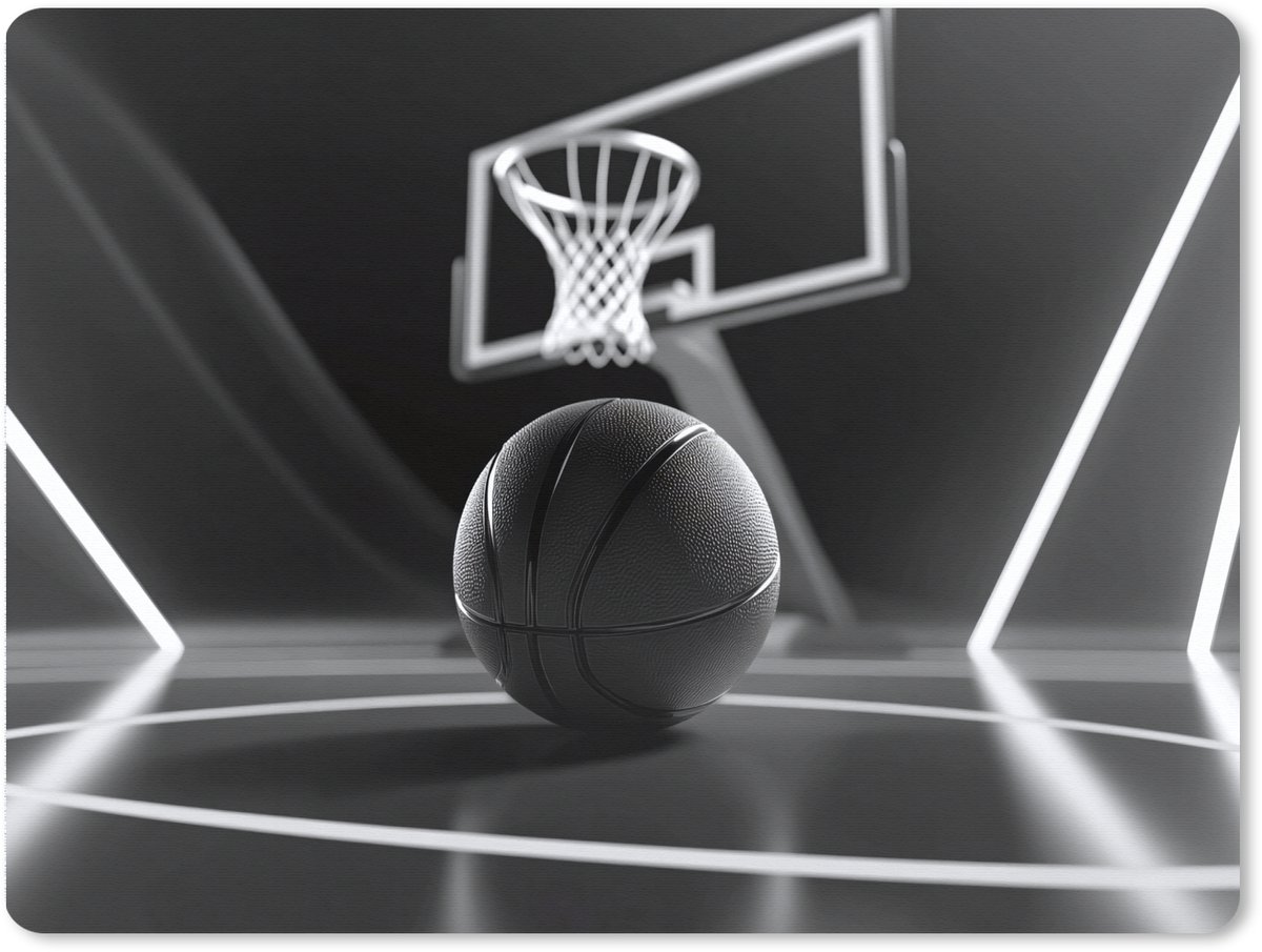 Muismat XXL 80x60 cm - Bureau onderlegger - Bureau mat Basketbal - Basketbalveld - Lichtlijnen - Bureaumat - Gaming mousepad xl - Bureaulegger groot - Computer deskmat