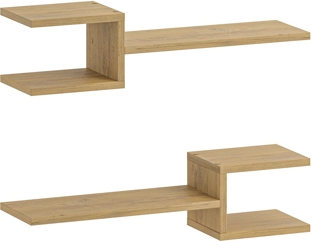 Hocus Picus Zwevende Wandplank 6 Planken - Eiken - 20 cm