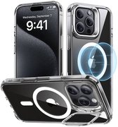 ESR Hoesje Geschikt voor Apple iPhone 16 Pro - Classic Hybrid HaloLock - Compatibel met MagSafe en ESR HaloLock - Back Cover met Standaard - Camera Kickstand - Transparant