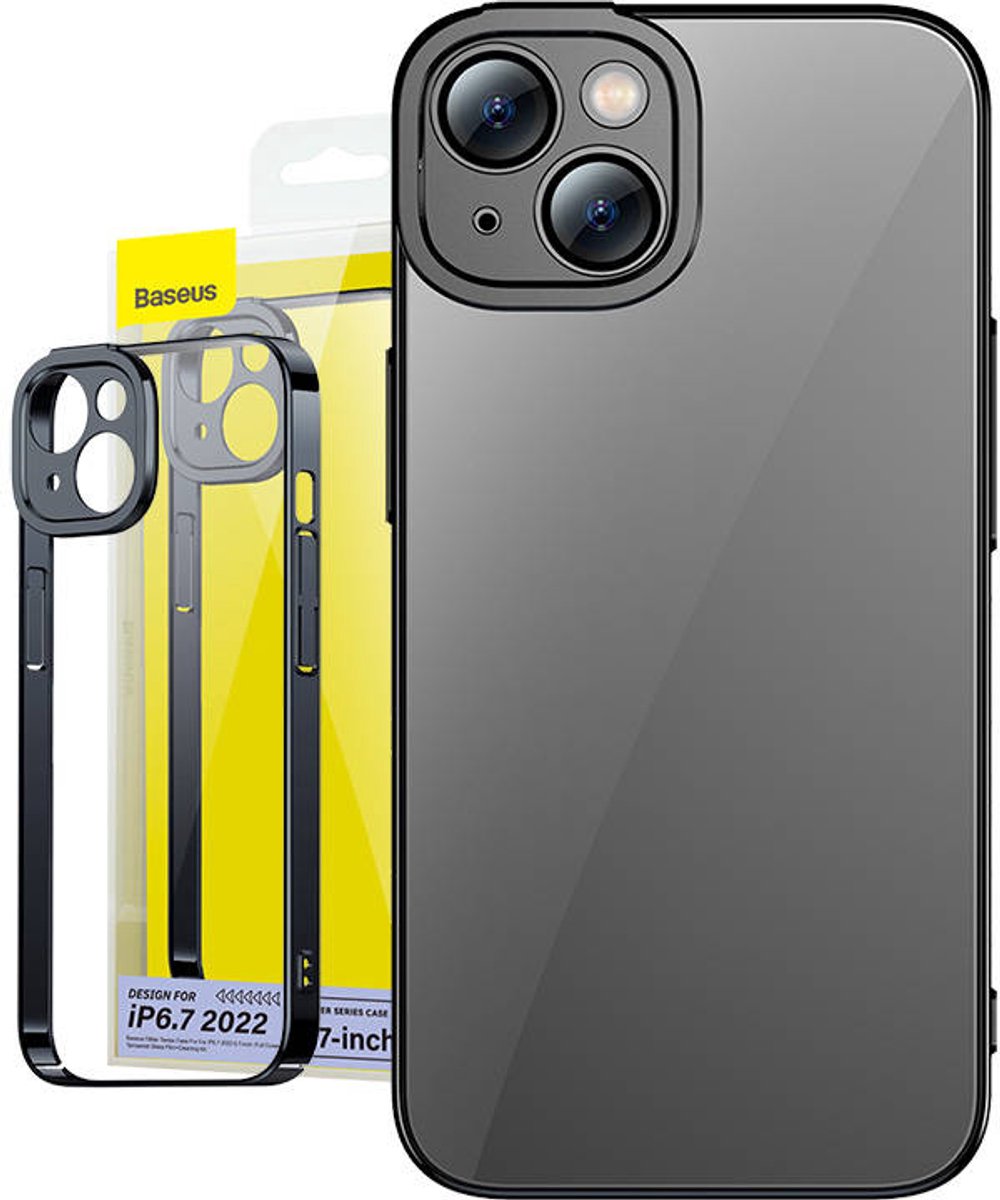 Baseus Iphone 14 Plus Beschermende Set Hoesje En Gehard Glas Zwart