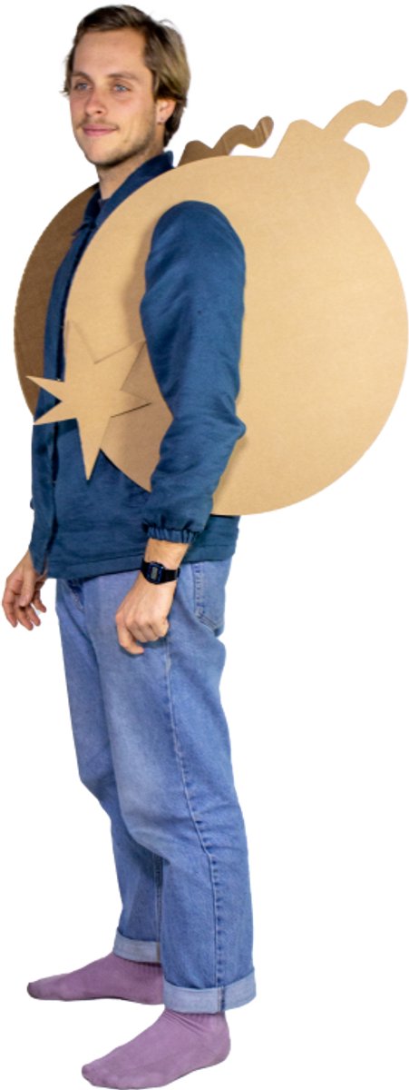 Bommetje - Kartonnen verkleedkleding - Bommetje verkleedkostuum - 58x1x76 cm - Verkleedpak van karton - Speelgoed - KarTent