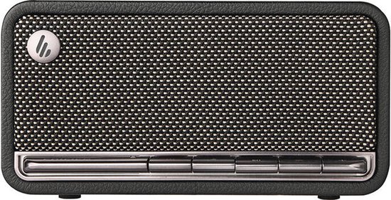 Zwarte Edifier MP230 Bluetooth speaker met zilveren grille en bedieningsknoppen.