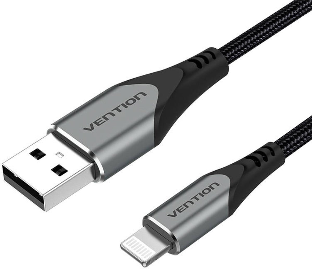 Usb 2.0 Naar Lightning Vention Labhf-Kabel 2,4A 1M (Grijs)