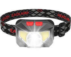 YONO Hoofdlamp Led Oplaadbaar - Hoofdlampje - Verstelbaar - Waterbestendig - Wandel Verlichting - Zwart