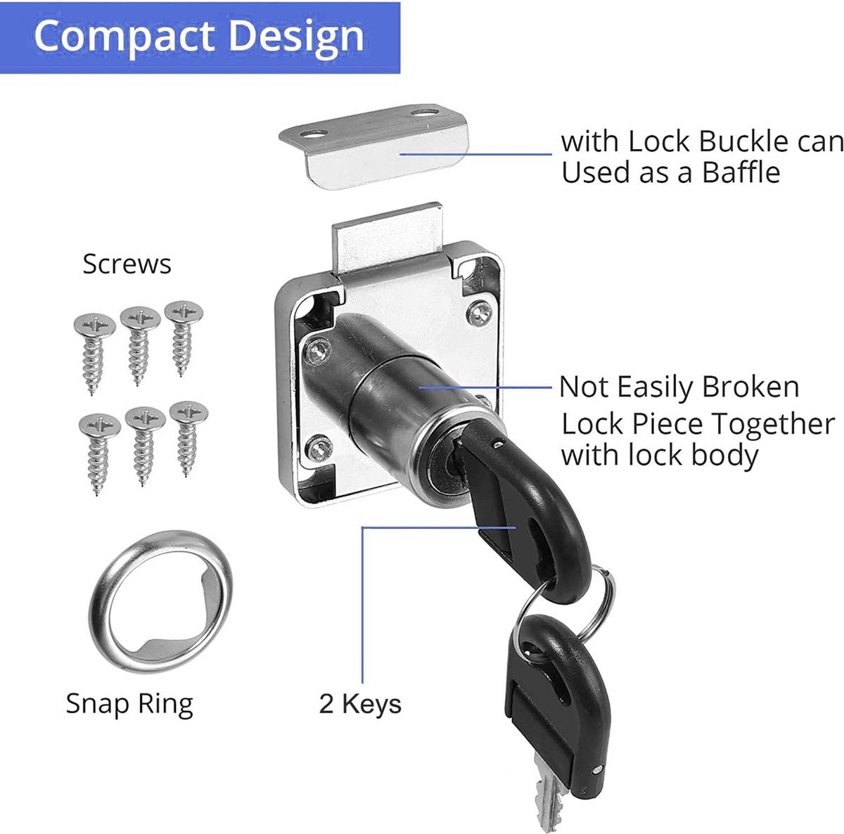 Litensh Cam Lock 22 mm, kastslot met andere sleutel, veiligheidsladesloten, veiligheidskastslot, brievenbusslot, brievenbusslot voor meubelkast, brievenbuslade, huishoudelijk kantoor (Zwart-4 Pack Litensh Cam Lock 22 mm, kastslot met andere sleutel, veiligheidsladesloten, veiligheidskastslot, brievenbusslot, brievenbusslot voor meubelkast, brievenbuslade, huishoudelijk kantoor (Zwart-4 Pack