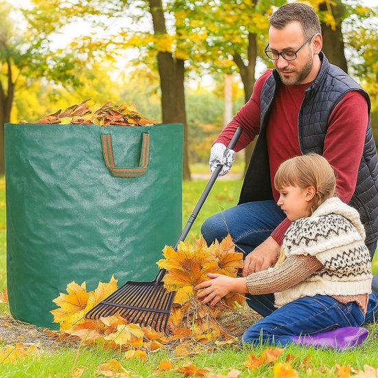 Tuinafvalzak - Tuinset - Opvouwbare afvalzak - Afvalzakken - Opbergbox tuin - Prullenbak - Tuinzak - Wasmand - Bladzakken - Puinzakken - Tuinafval emmer - Waterafstotend - 270L - 2 stuks van Merkloos	 — afbeelding 5