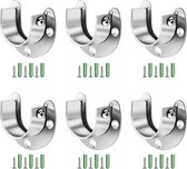 Allecta - RVS Gordijnrail Beugels voor Garderobe - 2 Stuks - U Flens Allecta - RVS Gordijnrail Beugels voor Garderobe - 2 Stuks - U Flens