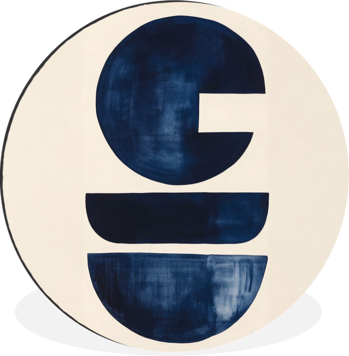 WallCircle Wandcirkel - Muurcirkel - Vormen - Blauw - Abstract - Aluminium - Dibond - 60x60 cm - Binnen en Buiten Vormen - Abstract