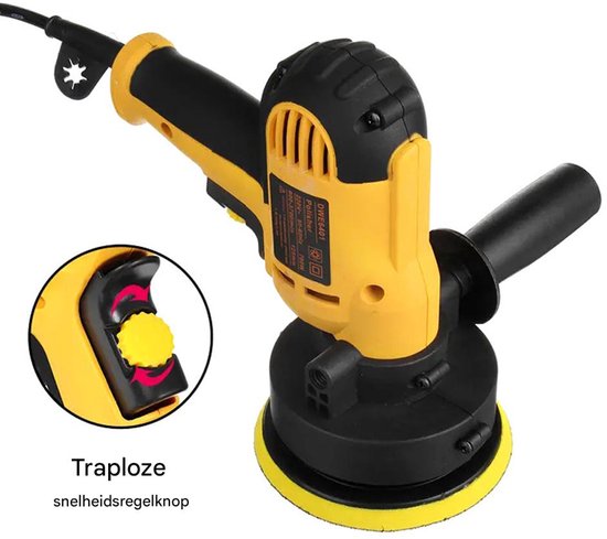 Polisseuse électrique 700 W – 6 disques de polissage – Polisseuse pour voiture à vitesse et poignée réglables – Machine à cirer pour voiture, sol, meubles et carrelages – Éponges de polissage et étui inclus