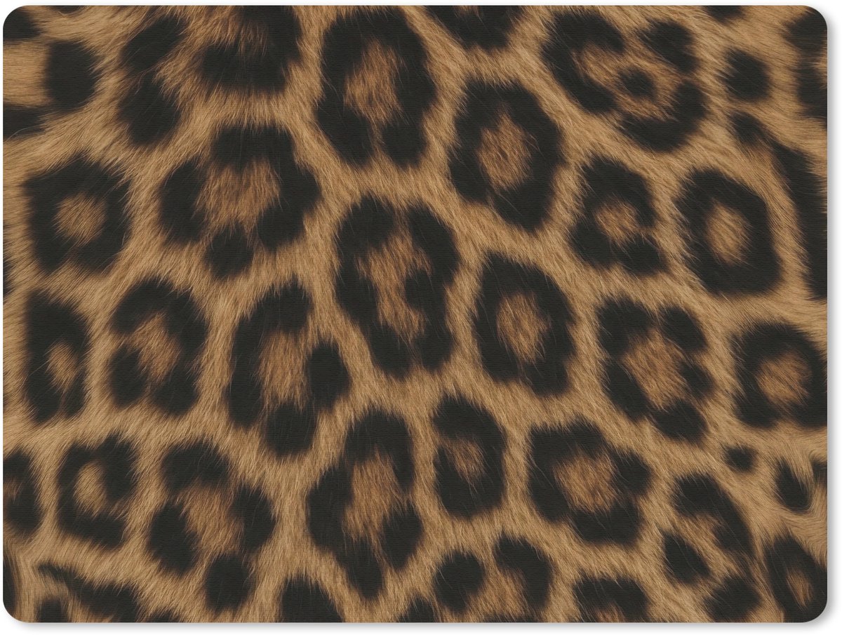 Muismat 23x19 cm - Mousepad Pantervacht - Realistisch - Bruin - Muismatten