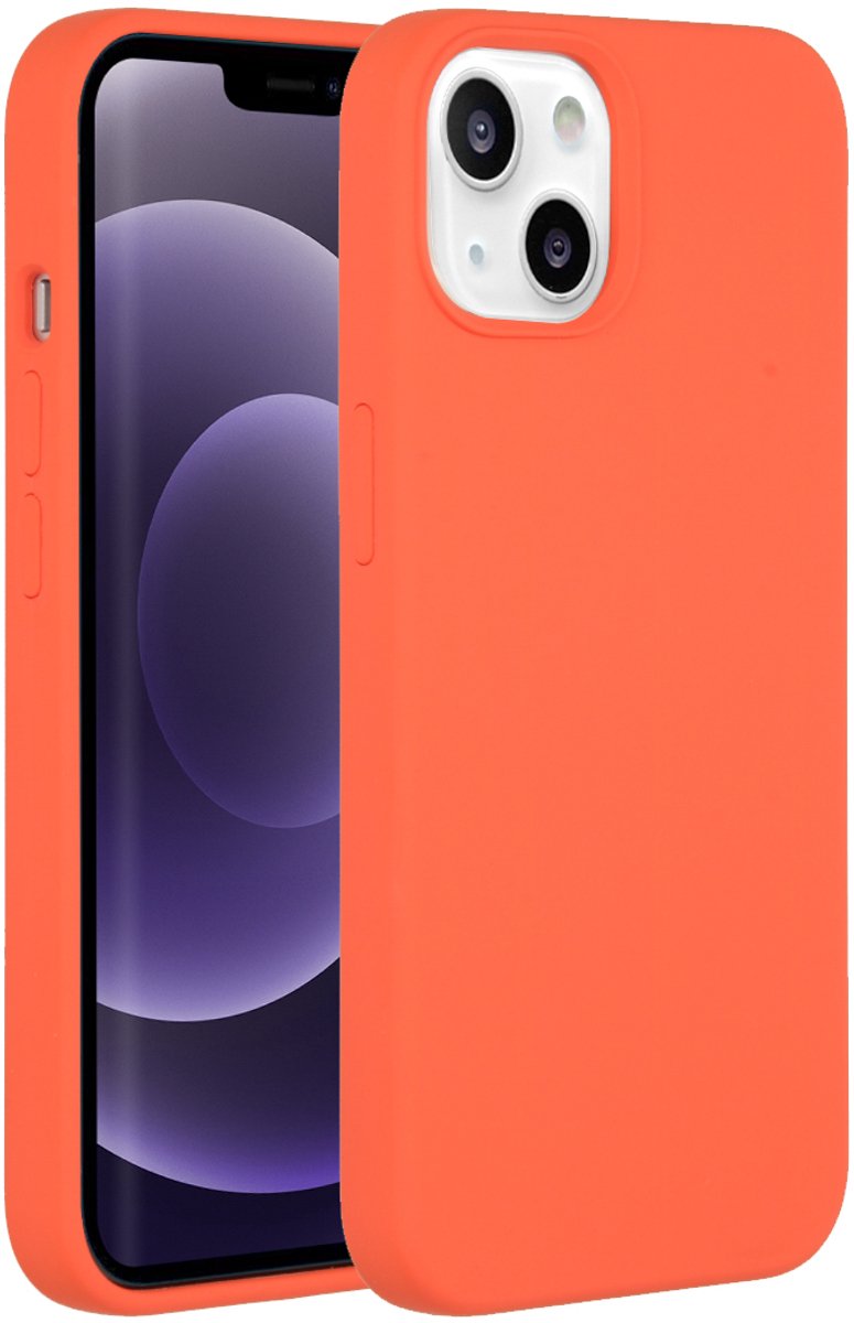 Accezz Liquid Silicone Backcover voor de iPhone 13 hoesje - Oranje, Nectarine