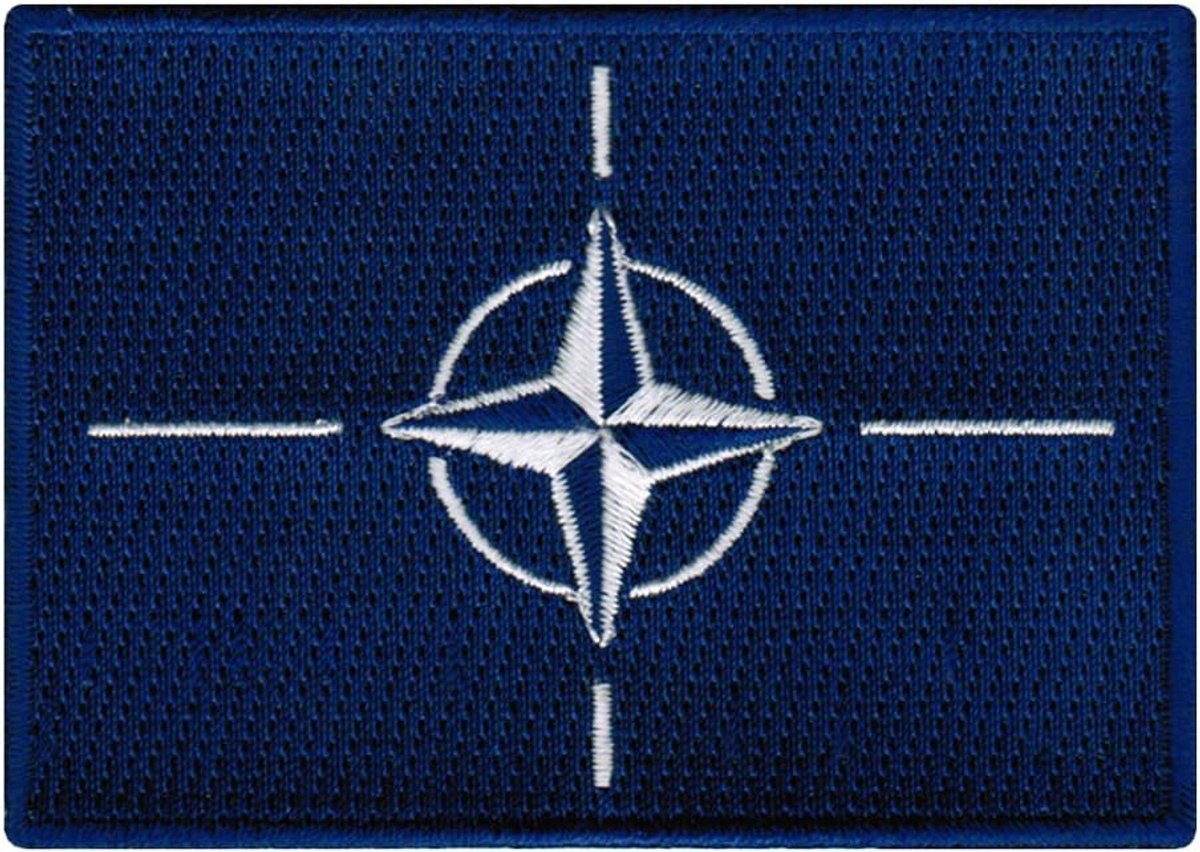 NATO Embleem Patch met Klittenband – 8 x 5 cm | Hoge kwaliteit | Eenvoudig te bevestigen