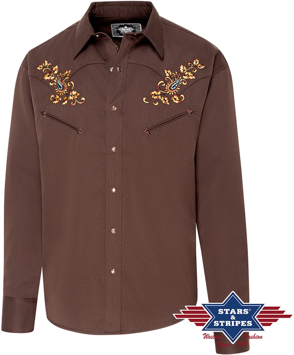 Stars & Stripes - Western Shirt Hogan Bruin - Maat L