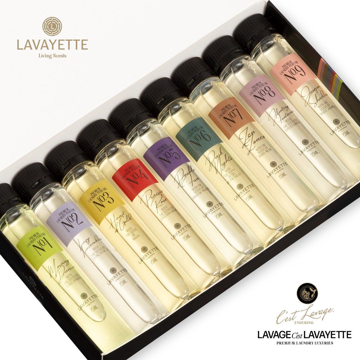 Lavayette Premium Wasparfum - Proefpakket 9x25ml - Geurbooster