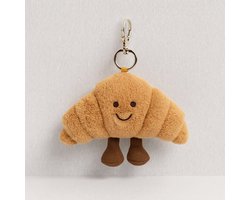 LuukyBB Knuffel Croissant Sleutelhanger - Schooltas Tas Basisschool School Kinderen - Kleuter Accessories - Back to School - Rugzak Sleutel, Etui, Crossaint Hanger, Sleutelbos