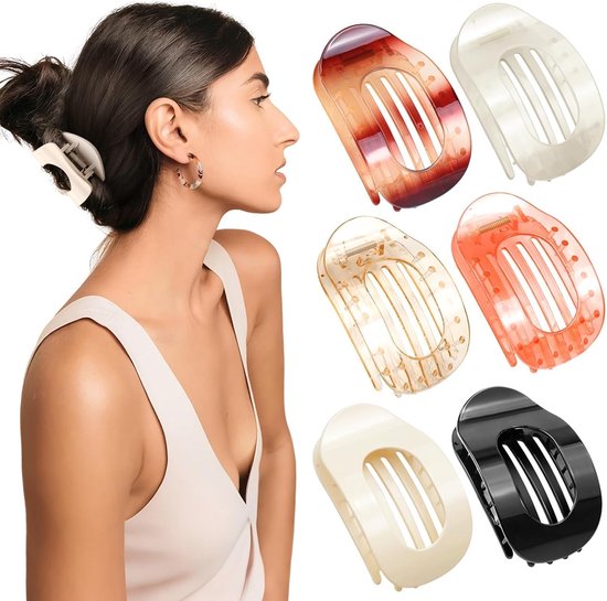 Grote Haarklemmen Set Van 6 Platte Haarspelden Voor Dames Mode grote-haarklemmen-set-van-6-platte-haarspelden-voor-dames-mode