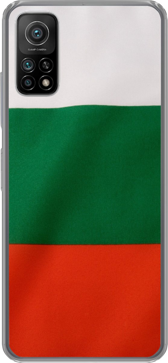 Telefoonhoesje Geschikt voor Xiaomi Mi 10T 5G hoesje - Close-up van de vlag van Bulgarije - Siliconen Telefoonhoesje Telefoonhoesje