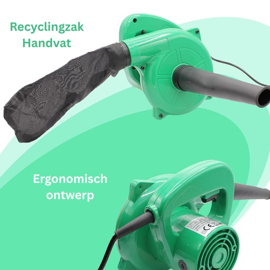 ZRSS® Elektrische bladblazer - Klein Formaat - Bladzuiger met opvangzak - Blaas- en zuigfunctie van ZRSS — afbeelding 5
