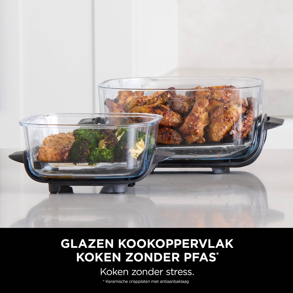 Afbeelding 3 van Ninja CRISPi 4-in-1 compacte glazen airfryer - Blauw - FN101EUGY